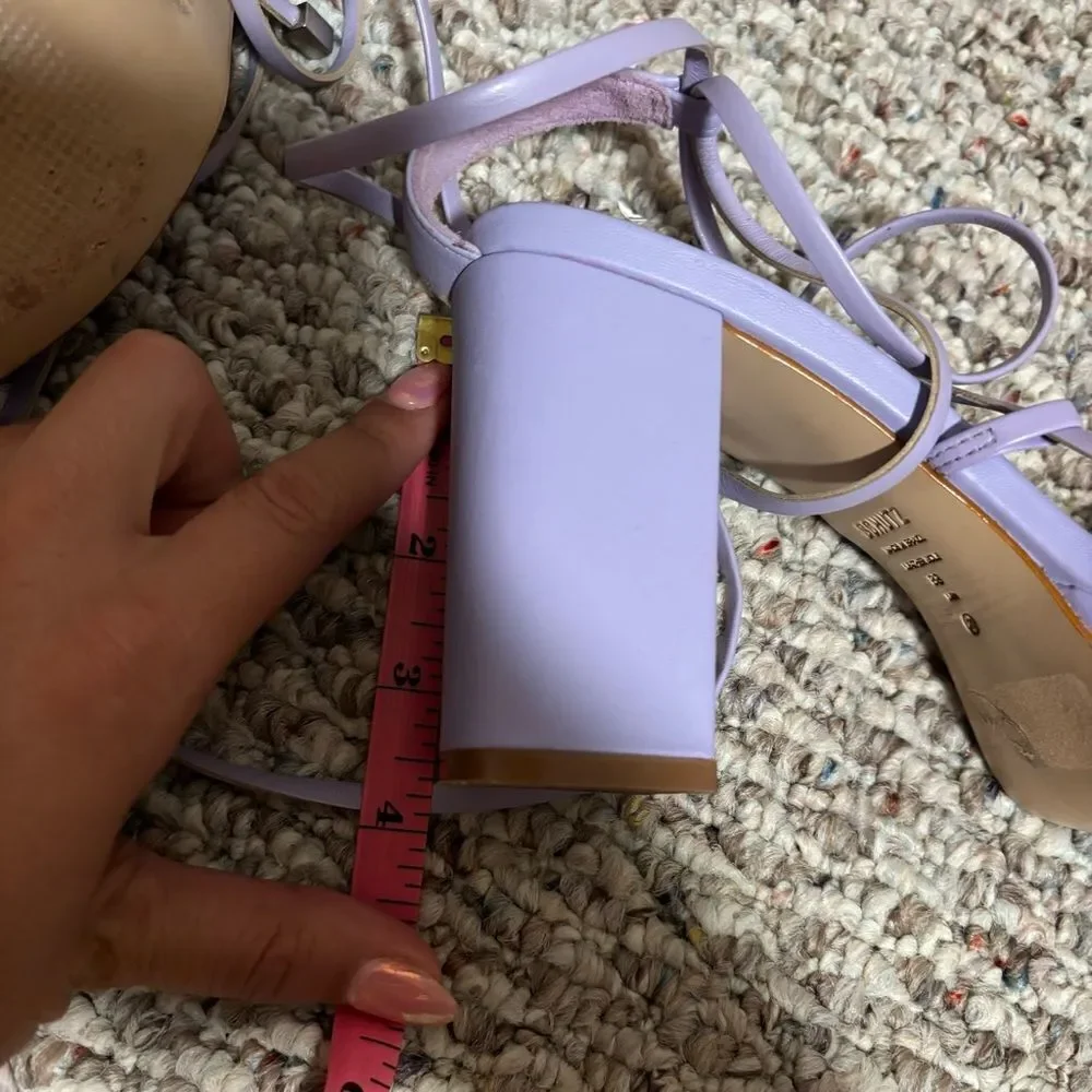 SCHUTZ Glenna Platform Leather Sandal Smokey Grape Purple 3.5” Heel- Size 8